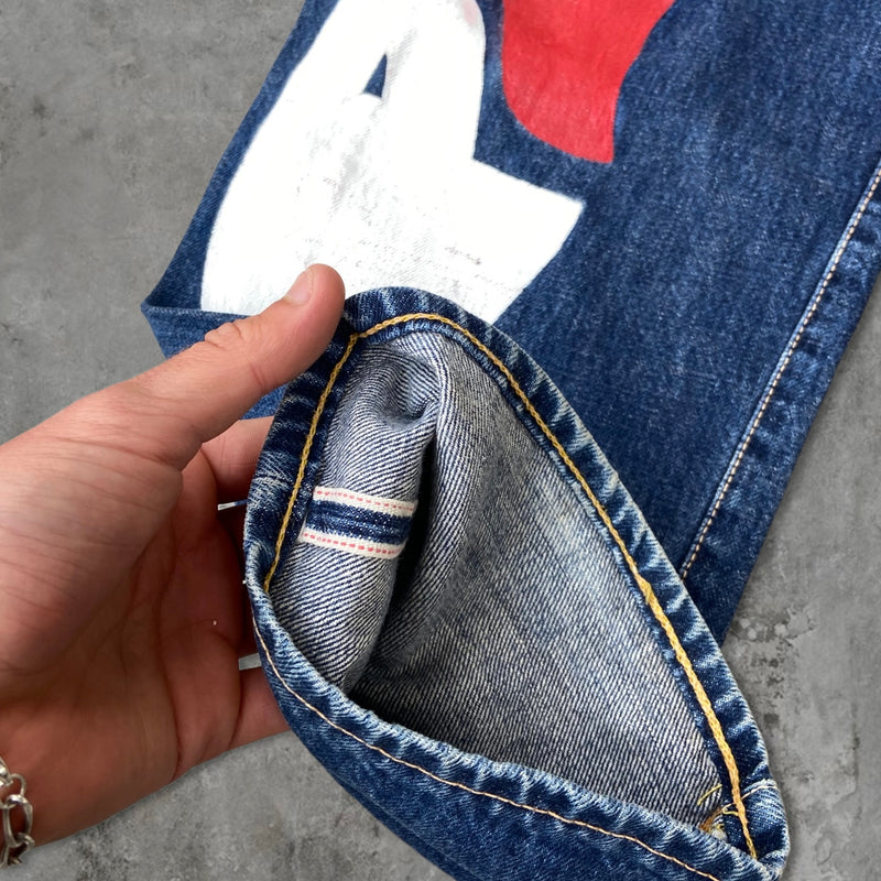 EVISU "PEACE GOODS" SELVEDGE JEANS - W30