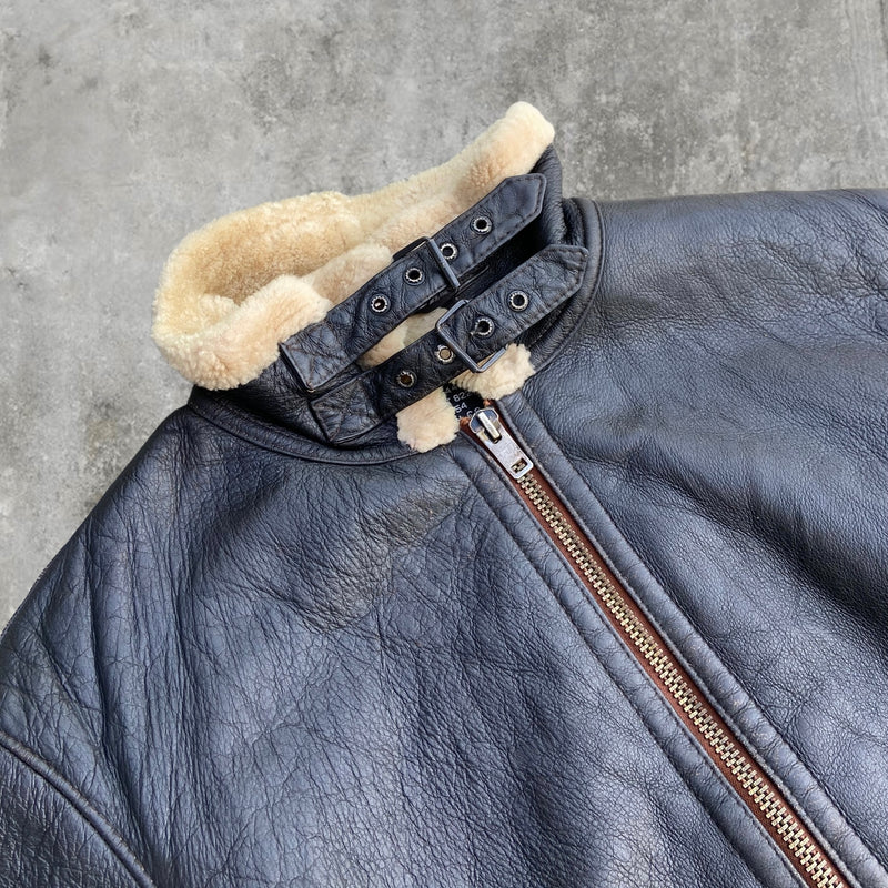 SCHOTT 80'S SHEARLING LEATHER JACKET - XL