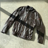 DIESEL 90'S DARK BROWN LEATHER JACKET - S