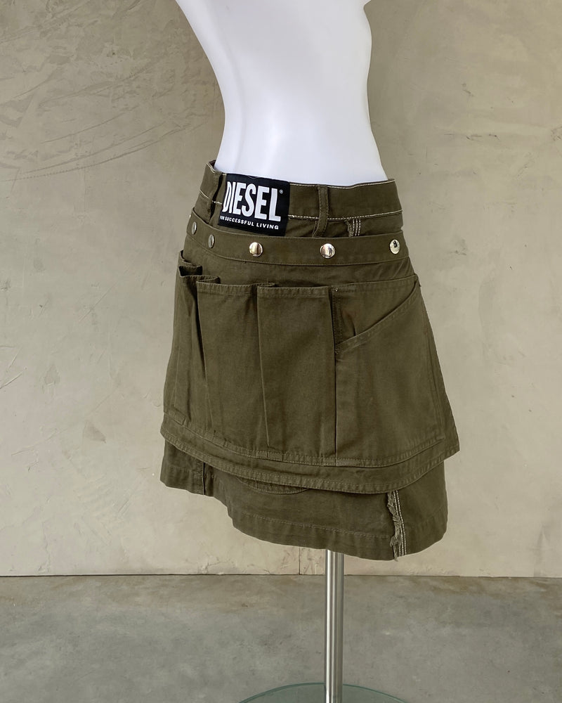 DIESEL REMOVABLE CARGO MINI SKIRT - W28"