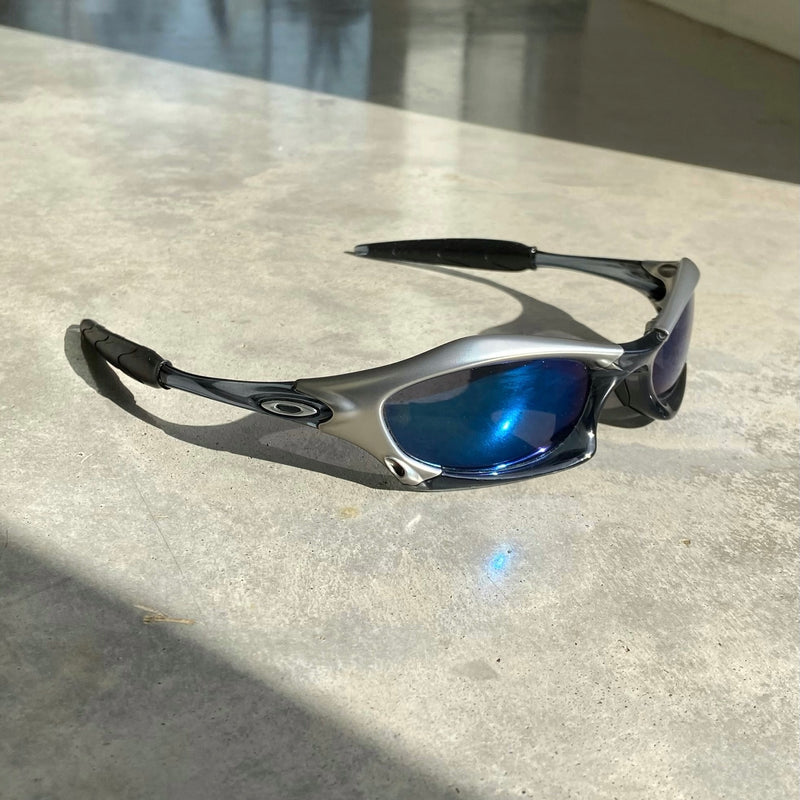 OAKLEY CRYSTAL BLACK ICE IRIDIUM SPLICE SUNGLASSES – BAD MOUTH*