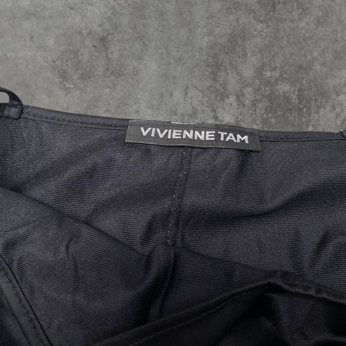 VIVIENNE TAM LACED HEM SLIP DRESS - S