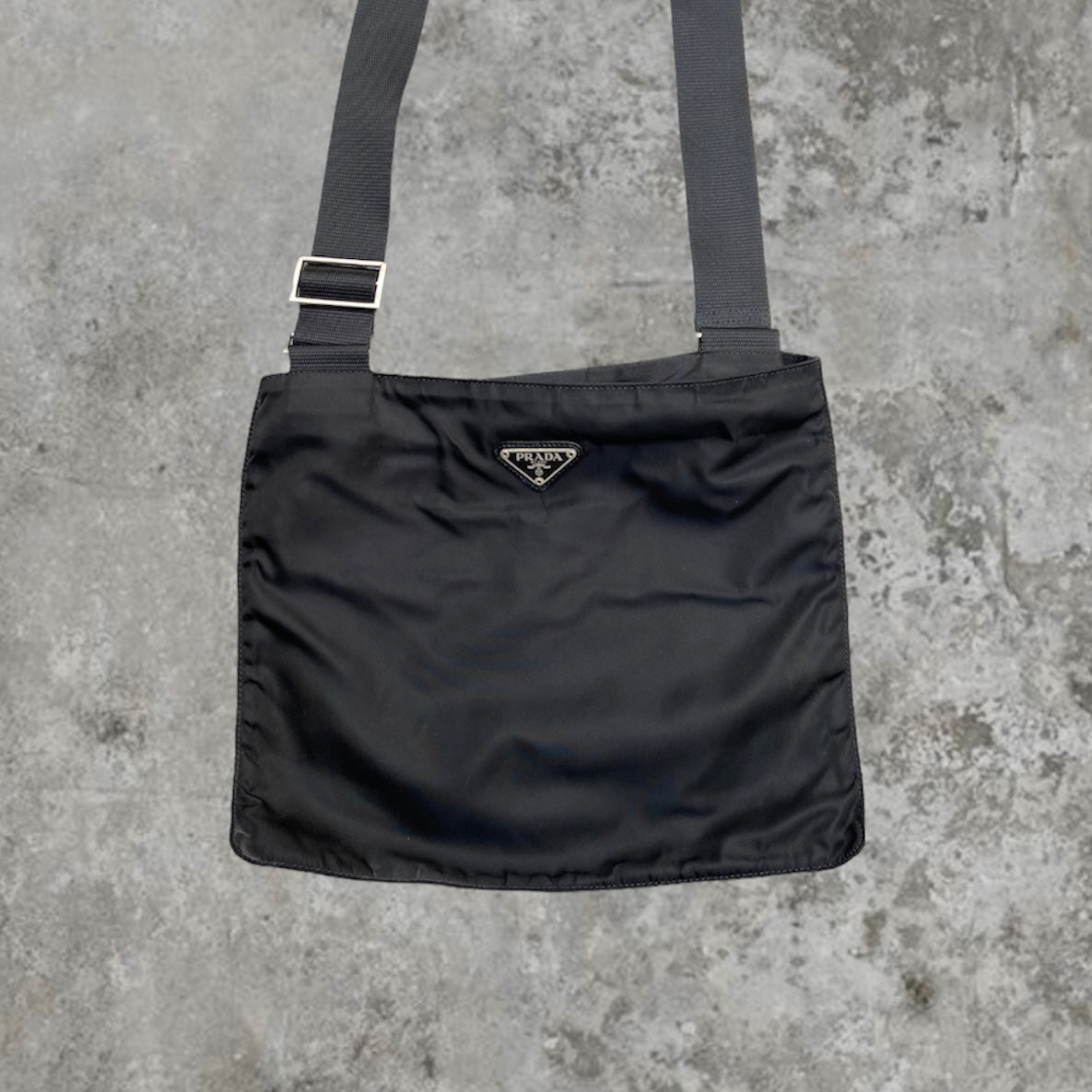 PRADA NYLON CROSS BODY BAG - BLACK