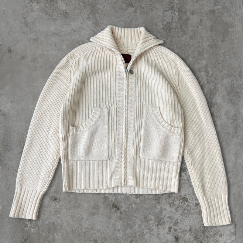 EVISU KNIT ZIP-UP CARDIGAN - L