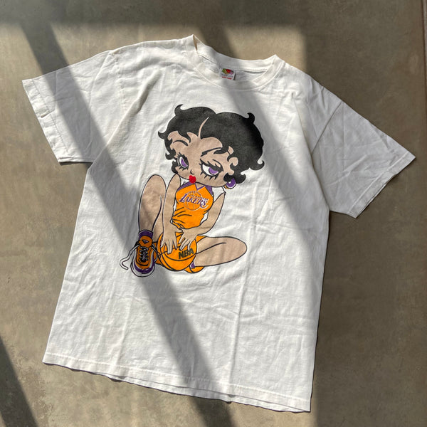 90'S BETTY BOOP x LAKERS TEE - L