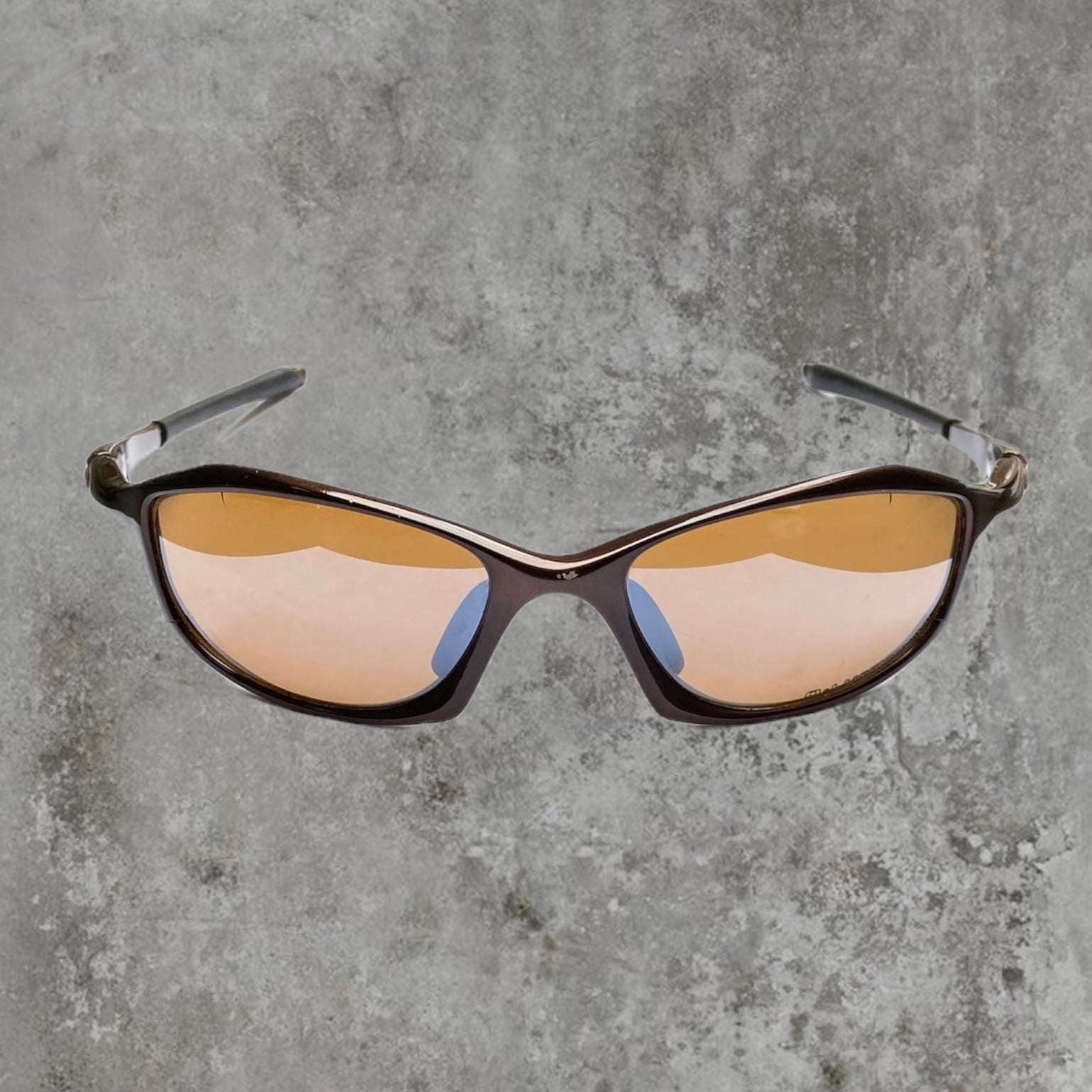 OAKLEY BROWN METAL FRAME POLARISED SUNGLASSES