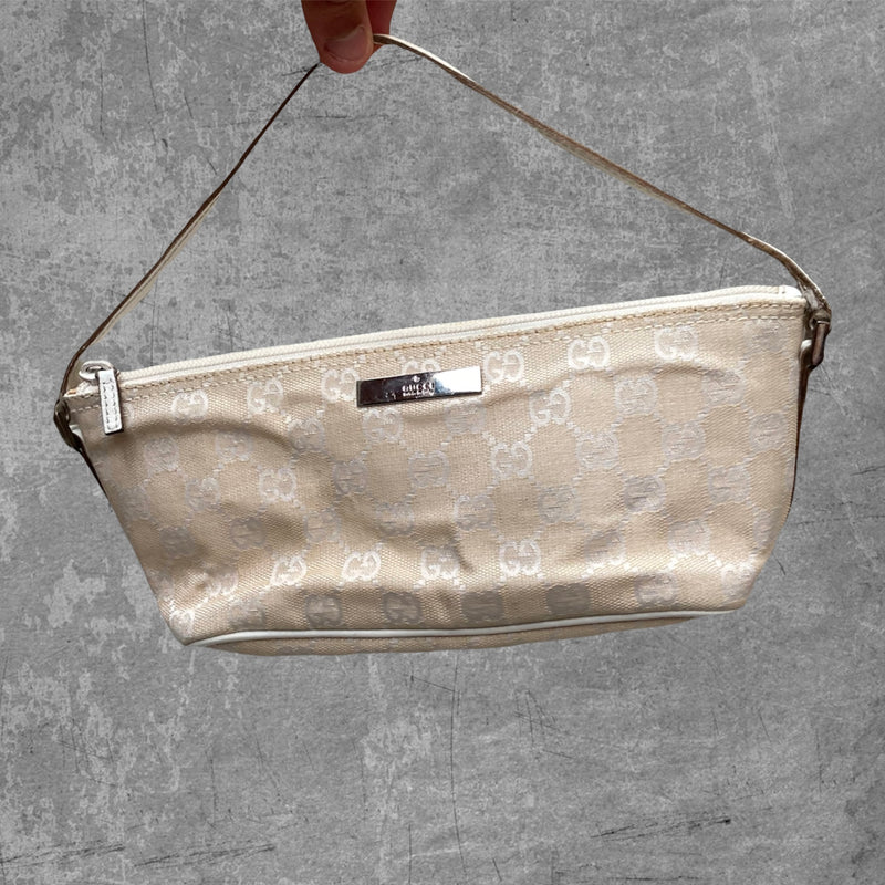 GUCCI MONOGRAM MINI SHOULDER BAG - BEIGE