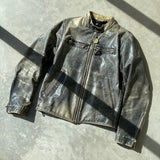 DIESEL DISTRESSED 90'S LEATHER JACKET - L