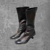 PRADA SOFT LEATHER KITTEN HEEL BOOTS - UK 5.5