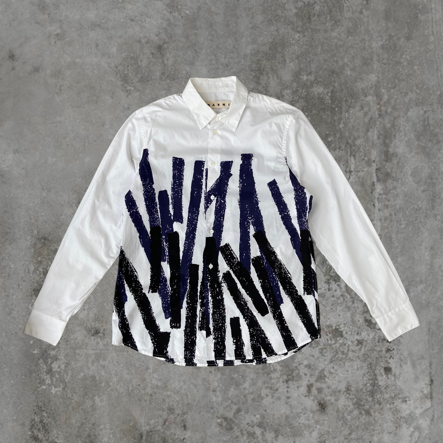 MARNI ABSTRACT PRINT WHITE SHIRT - L/XL