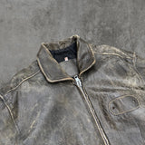 1980S VINTAGE WASHED LEATHER JACKET - L