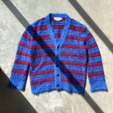 MARNI FUZZY STRIPED MOHAIR CARDIGAN - L