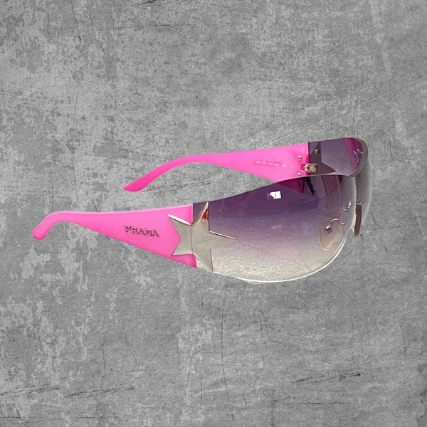 PRADA WRAP AROUND STAR SUNGLASSES - PINK