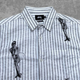 STUSSY "PIN UP GIRL" SHORT SLEEVE SHIRT - M