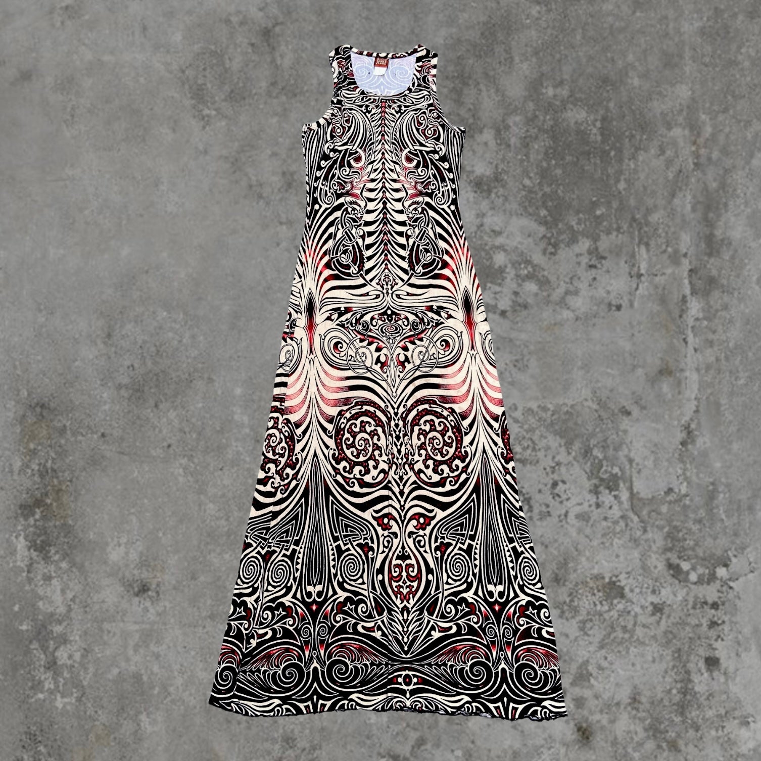 JEAN PAUL GAULTIER SS1996 TRIBAL PRINT MAXI DRESS - M