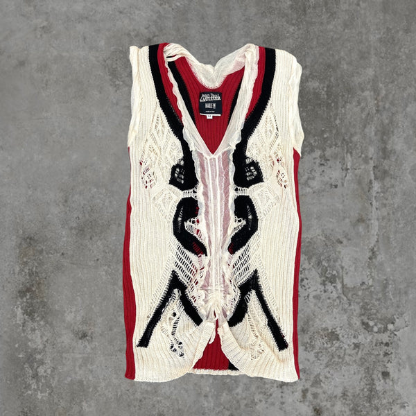 JEAN PAUL GAULTIER LACE VEST TOP - M