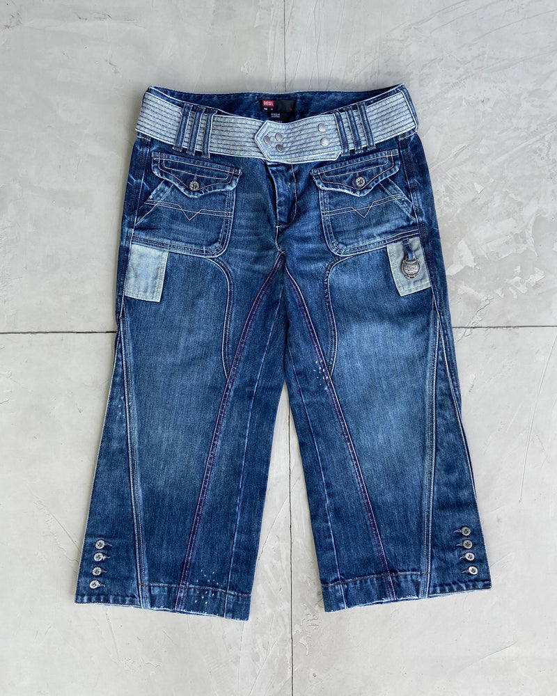 DIESEL DENIM CARGO 3/4 LENGTH CAPRIS - W29"