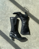 PRADA SOFT LEATHER KITTEN HEEL BOOTS - UK 5.5