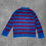 MARNI FUZZY STRIPED MOHAIR CARDIGAN - L