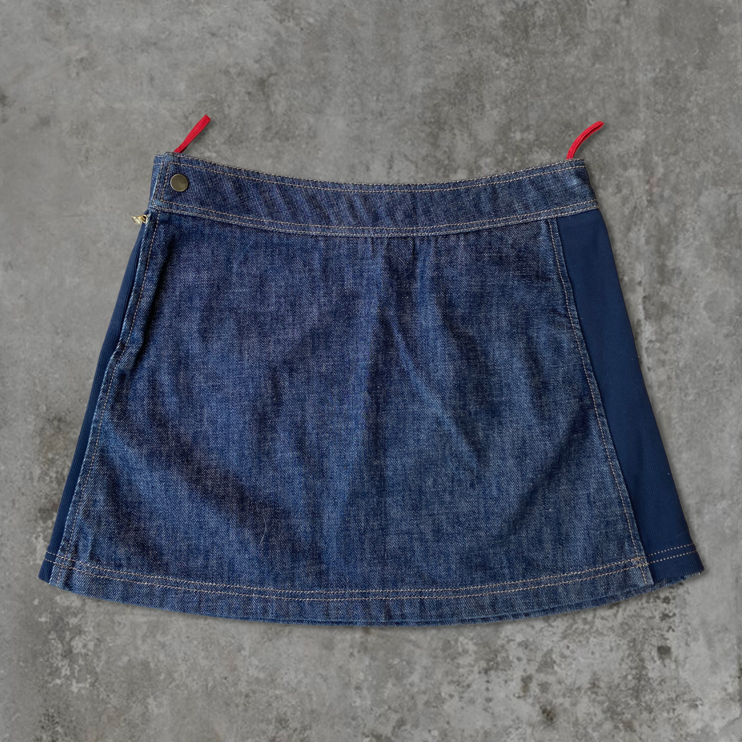 PRADA SPORT DENIM & NYLON MINI SKIRT - M