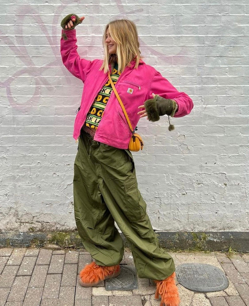 1990S VINTAGE MILITARY CARGO OVERPANTS IN GREEN – BAD MOUTH*