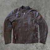 DIESEL 90'S DARK BROWN LEATHER JACKET - S