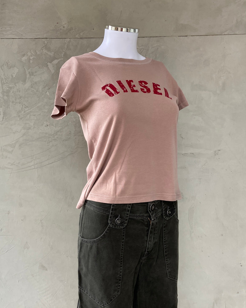 DIESEL CRACKED LOGO BABY TEE - M