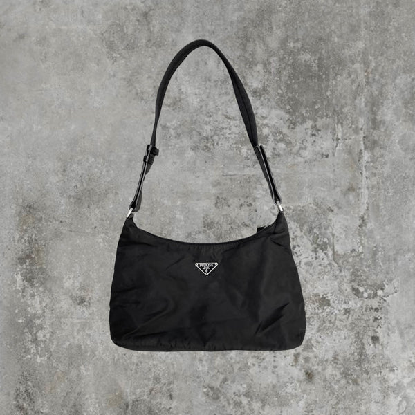 PRADA NYLON SHOULDER BAG - BLACK